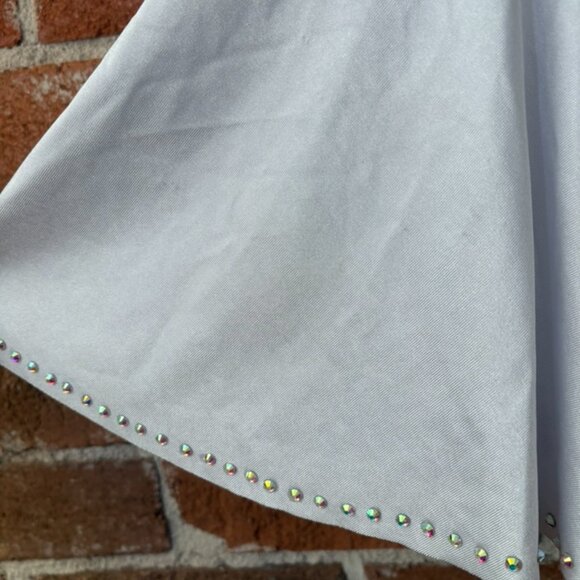 "Funfetti" White Figure Skating Dress + LOTS of Custom Crystals Girls Size 8-10 - Picture 6 of 6